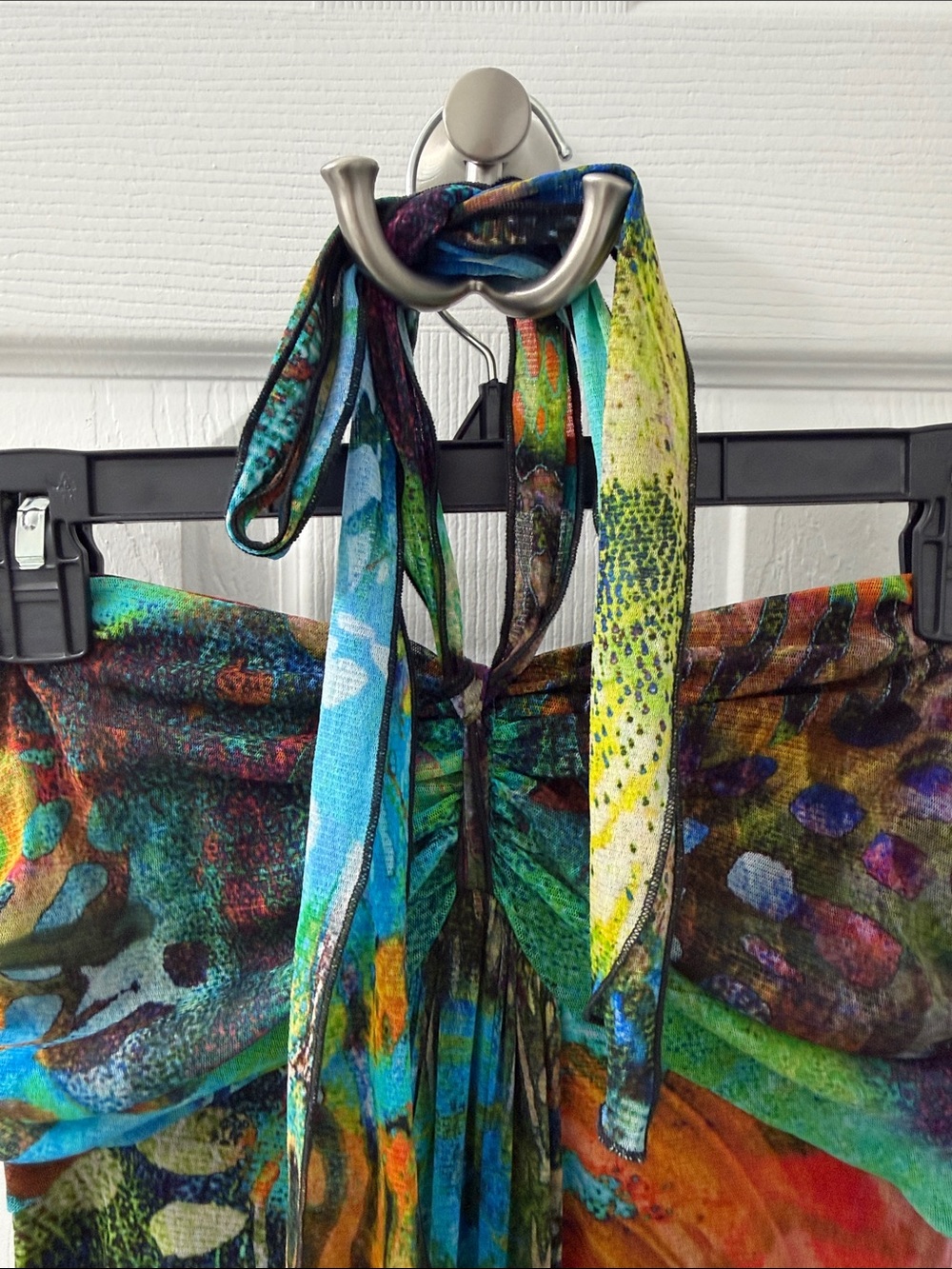 Elana Kattan Multicolor Printed Mesh Maxi Dress - Picture 5 of 6